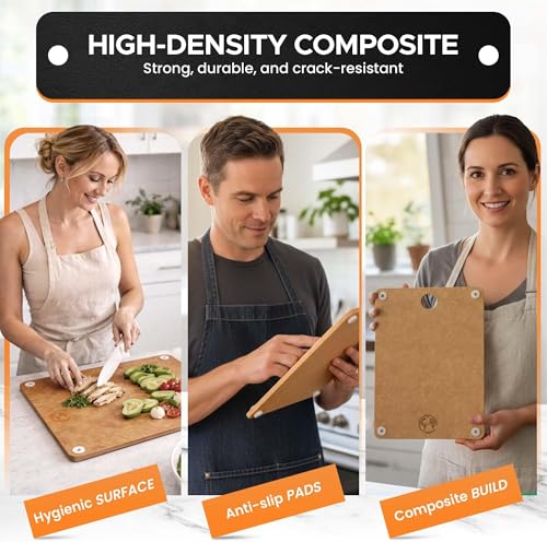 Earth’s Dreams Composite Wood Cutting Board 17” x 12” (Tan-Single)