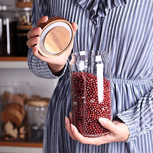 Borosilicate Glass Kitchen Jars (2set Acacia Lids)