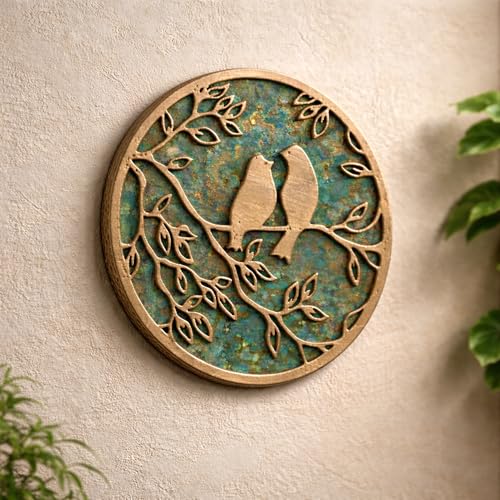 Handmade Wall Hanging Patina Art (Love of Birds / 20 inch)
