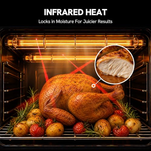 Infrared Heating 26.3 QT Air Fryer Toaster Oven (Brushed Stainless Steel Finish)