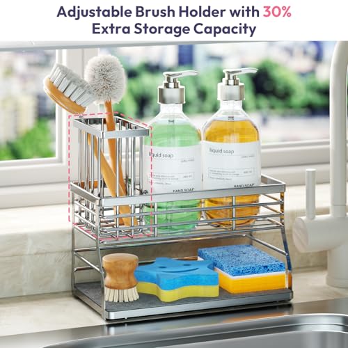 Kitchen Sink Caddy Organizer (Silver-2 Tier)