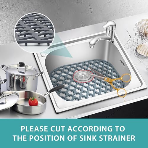 Silicone Kitchen Sink Protectors Mats (Gray (1 Pack))