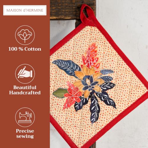 Pot Holders 100% Cotton Potholders (064 - Kalahari / 8" x 8" (Pot Holder Pack of 2))