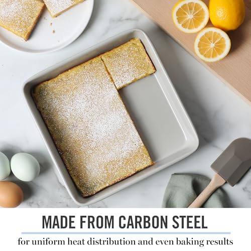 Gallen 9 Inch Square Nonstick Carbon Steel Cake Pan (Cool Gray / 9" Cake Pan)