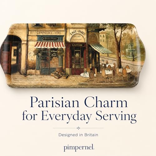 Parisian Scenes Melamine Rectangular Tray (15.1" x 6.5" x 1" / Parisian Scenes)