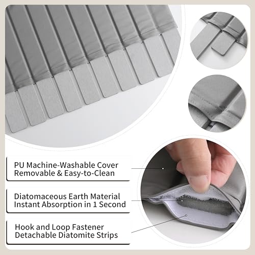 Stone Drying Mat for Kitchen Counter (PU-Grey)