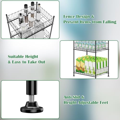 5 Tier Water Bottle Storage Rack Freestanding Metal Water Bottle Holder Shelf Organizer Drink Beverage Soda Can Organizer Storage Rack Bottled Water Stand for Floor Pantry Kitchen Food Storage