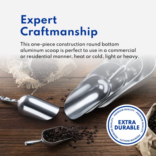 34509 One Piece Cast Aluminum Round Bottom Bar Ice Flour Utility Scoop (5-Ounce / Silver)