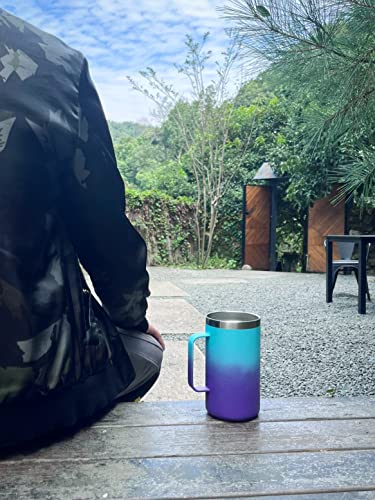 20 oz Insulated Coffee Mug (A1.Green Purple / 20 ounces (1 pack))