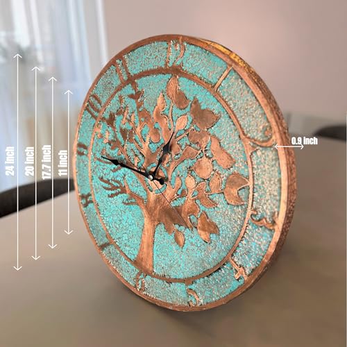 Handmade Copper Wall Clock Artisan Touch in Every Piece (Eternal Tree / 11)