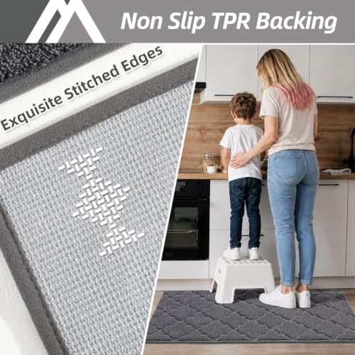 Soft Kitchen Rugs Set of 2 Non Slip 20"x30"+20"x48" (8 Sq Ft)