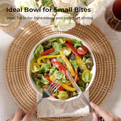 7.8'' Pasta Bowls for Small Portions (Soft White / 22 oz)