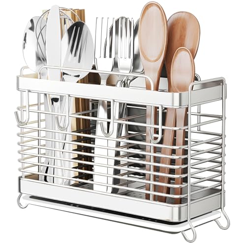 Utensil Holder (Silver / 3 Grids)