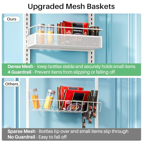 8 Tiers Narrow Over the Door Organizer (White / 12.3" W x 4.7" D x 69" H)