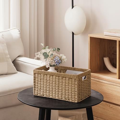 2 Pack Wicker Basket (Rectangular- 2pack 13.4"×8.3"×7.1" / Natural)
