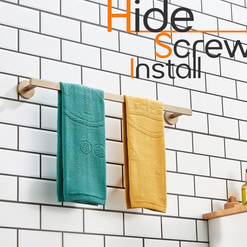 24 Inch Bathroom Towel Rack Bath Towel Bars Kitchen Towel Holder Towel Rails Wall Mounted SUS304 Champagne Bronze Stainless Steel AN4001CPG (Champagne Bronze / 24-Inch)