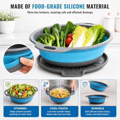 2 Collapsible Colanders with Self