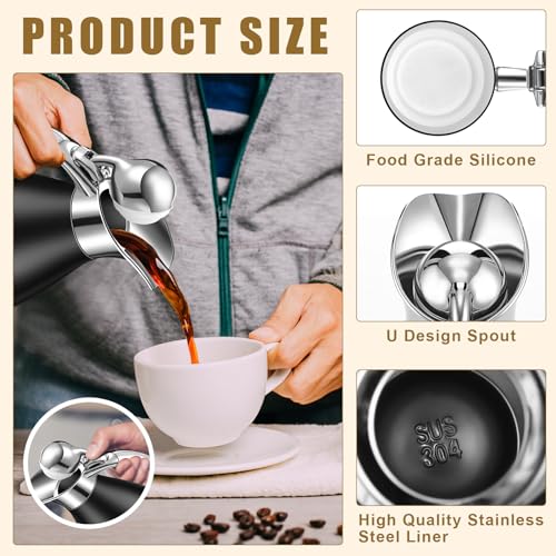 2 Pcs 68oz Thermal Coffee Carafe for Keeping Hot (Black)