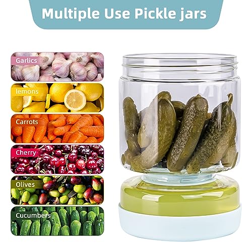 Glass Pickle Jar with Strainer Flip (34oz Light Bule Pickle jar)