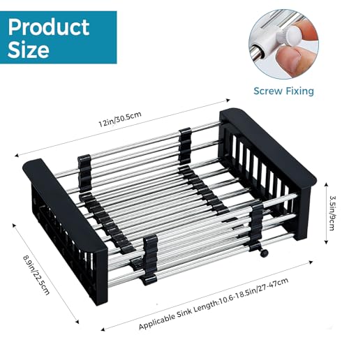 Over Sink Dish Drying Rack (Black)