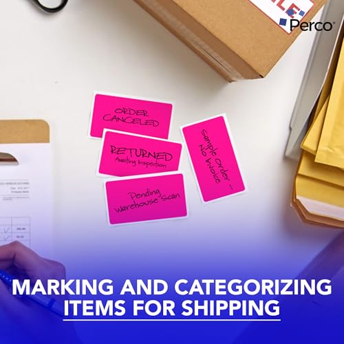 Neon Pink 3x5 Inch Perforated Sticker Labels (Mini Roll / Neon Pink)
