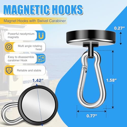 Magnetic Hooks Heavy Duty 150Lbs (150lb-12P)