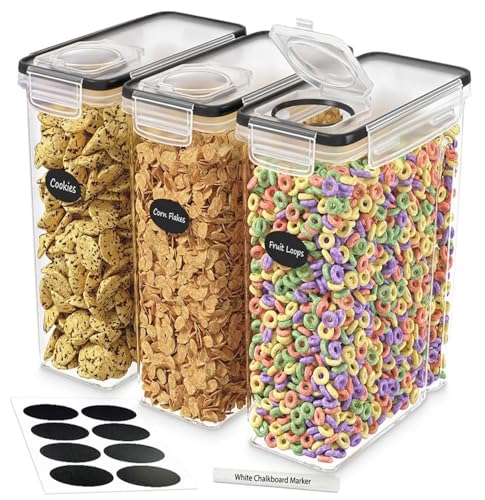 Cereal Containers Storage 3 Pack 135 fl. oz Cereal Dispenser Countertop (Standard 3 Pack)