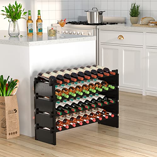 Wine Rack Freestanding Floor (Black)