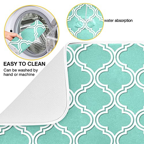 Super Absorbent Dish Drying Mat (Seamless Moroccan Pattern / 18" x 24")