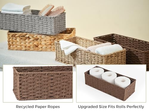 Toilet Tank Basket (Brown / 15 ¾"L x 6 ½"W x 4 ¼"H)