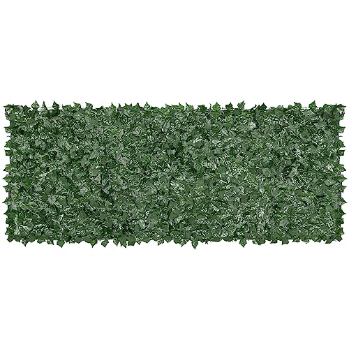 Artificial Ivy Privacy Fence Screen (Ivy with Green Mesh Backing / 39 x 98 inch)