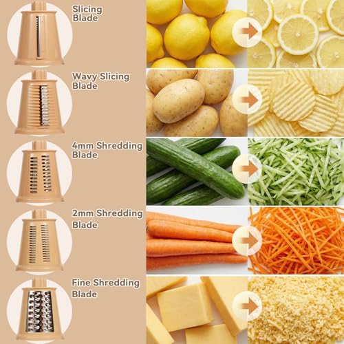 Upgrade Rotary Cheese Grater Shredder with Handle (014)