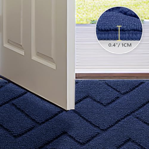 Door Mat Indoor Entrance (Navy Blue / 35" x 24" (Rectangular))