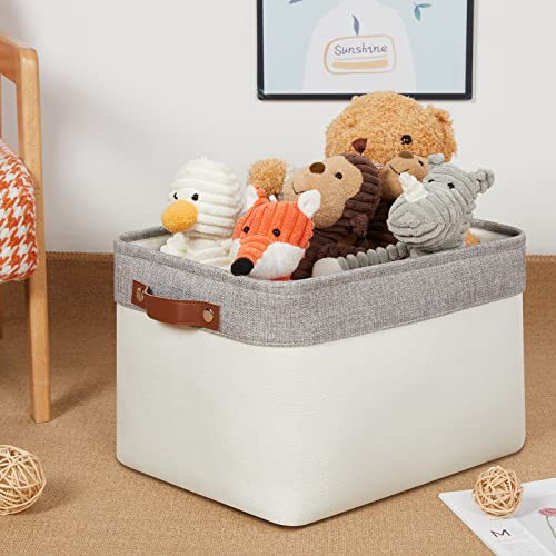 Storage Baskets for Organizing (Grey&White / L-15"x11"x9.5")