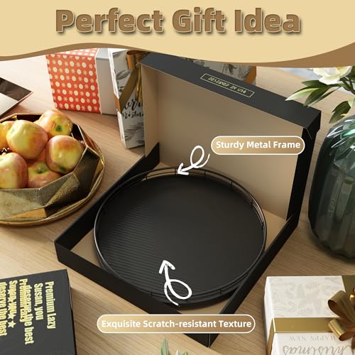 12" Lazy Susan Turntable Organizer for Table Top (Black / 12")