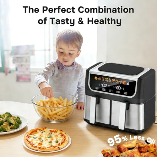 9.5 Qt Dual Basket Air Fryer (Black-9.5Qt-V3 / 9.5Qt(Dual Style))