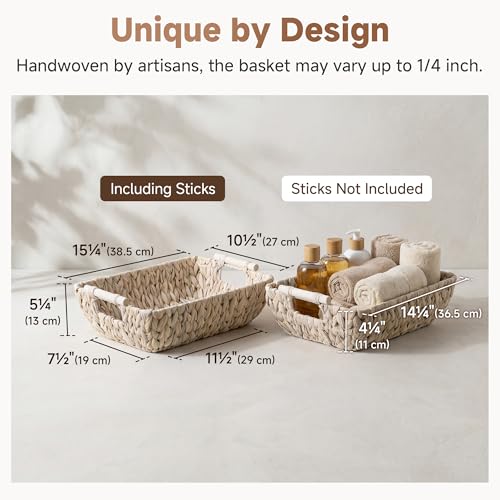 Wicker Baskets for Storage (White(Water Hyacinth) / Medium)