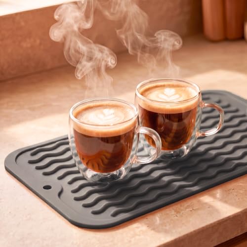 Silicone Dish Drying Mat for Multiple Usage (Gray / 12"L x 6"W)