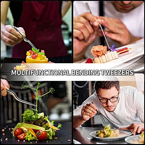 Set of 2 Kitchen Tweezers Fine Tweezer Tongs 12 Inch Stainless Steel Food Tweezer (12" Tweezers - 2 Piece Set)
