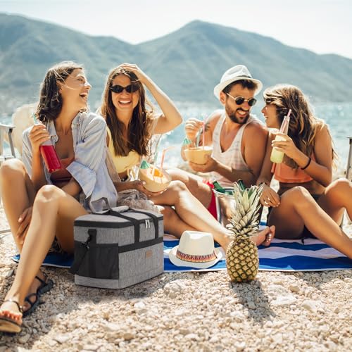 Cooler Bag 30 Cans Collapsible and Insulated Large Lunch Bag Leakproof Soft Cooler Portable for Camping