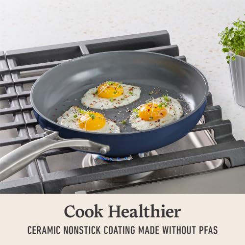 Premier Ceramic Nonstick 8" and 10" Frying Pan Set (2-Piece Set / Midnight Blue)