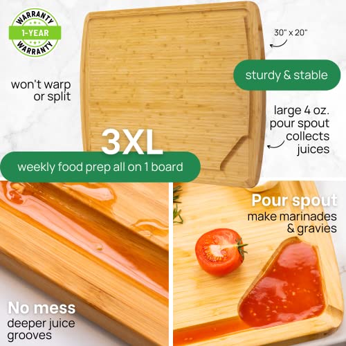 30 Inch 3XL Extra Large Cutting Board with Lifetime Replacements (Single-Tone / 30"L x 20"W)