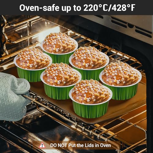 Aluminum Muffin Cups with Lid (Dark Green / 30pcs)