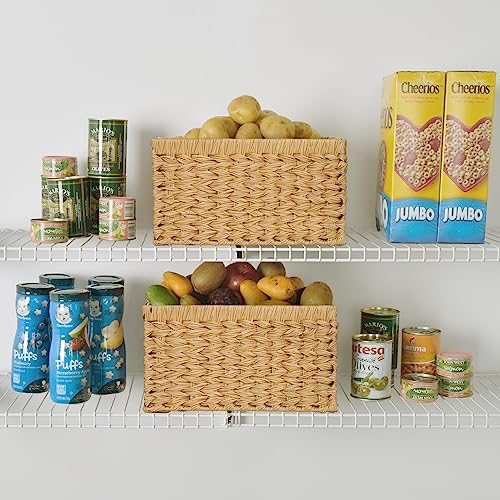 Wicker Storage Baskets (Natural / 13"L x 8¼"W x 7"H)