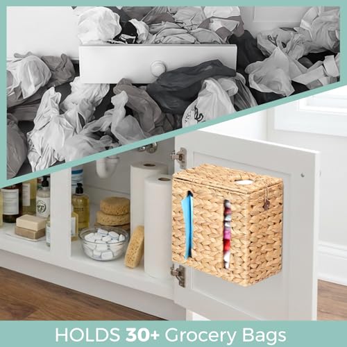 Trash Bag Holder with Scalloped Lid 13 (Natural)