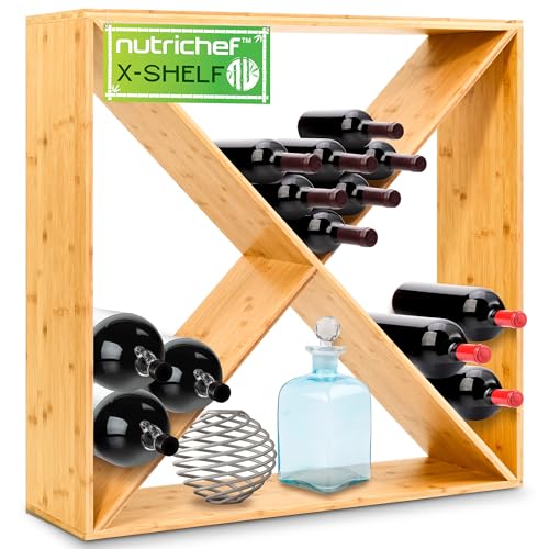 X Self Oversize Stackable Modular Wine Rack (X Brown)