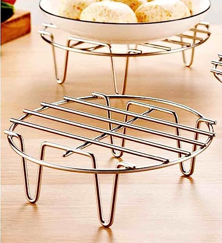 13.8" Round Cooking Rack Versatile Stainless Steel Grid Grill Steamer Rack