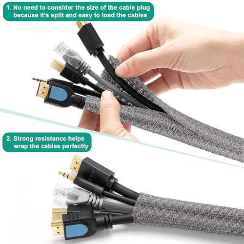 Grey Cable Sleeve (Grey / 6.6ft, 1/2'')