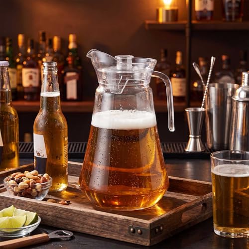 Tessco 12 Pcs Plastic Pitchers 60 Oz Clear Water Beer Jug Large (Modern)