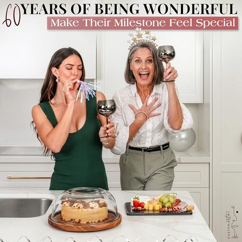 60th Birthday Wine Glass (60th / Black)